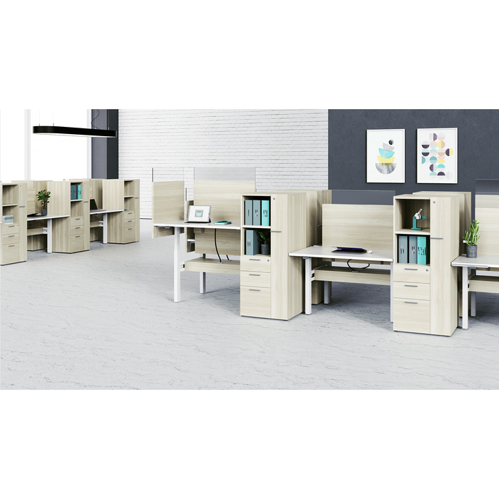 Upside Height Adjustable Benching Based Workstation