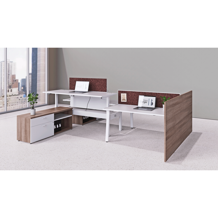 Upside Height Adjustable Benching Based Workstation